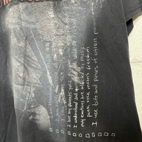 Y2K Kurt Cobain Nirvana The End of Music Lyrics Tee “Black” - Picture 4 of 6